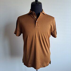 NEW Stenstroms Light Brown 100% Cotton Polo Shirt M